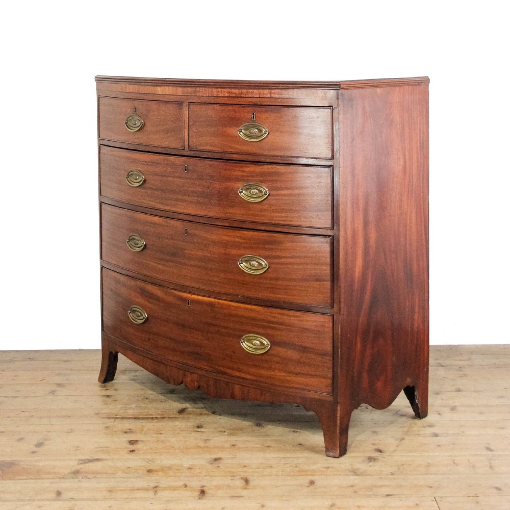 Regency Mahogany Bow Front Chest of Drawers
 View IV