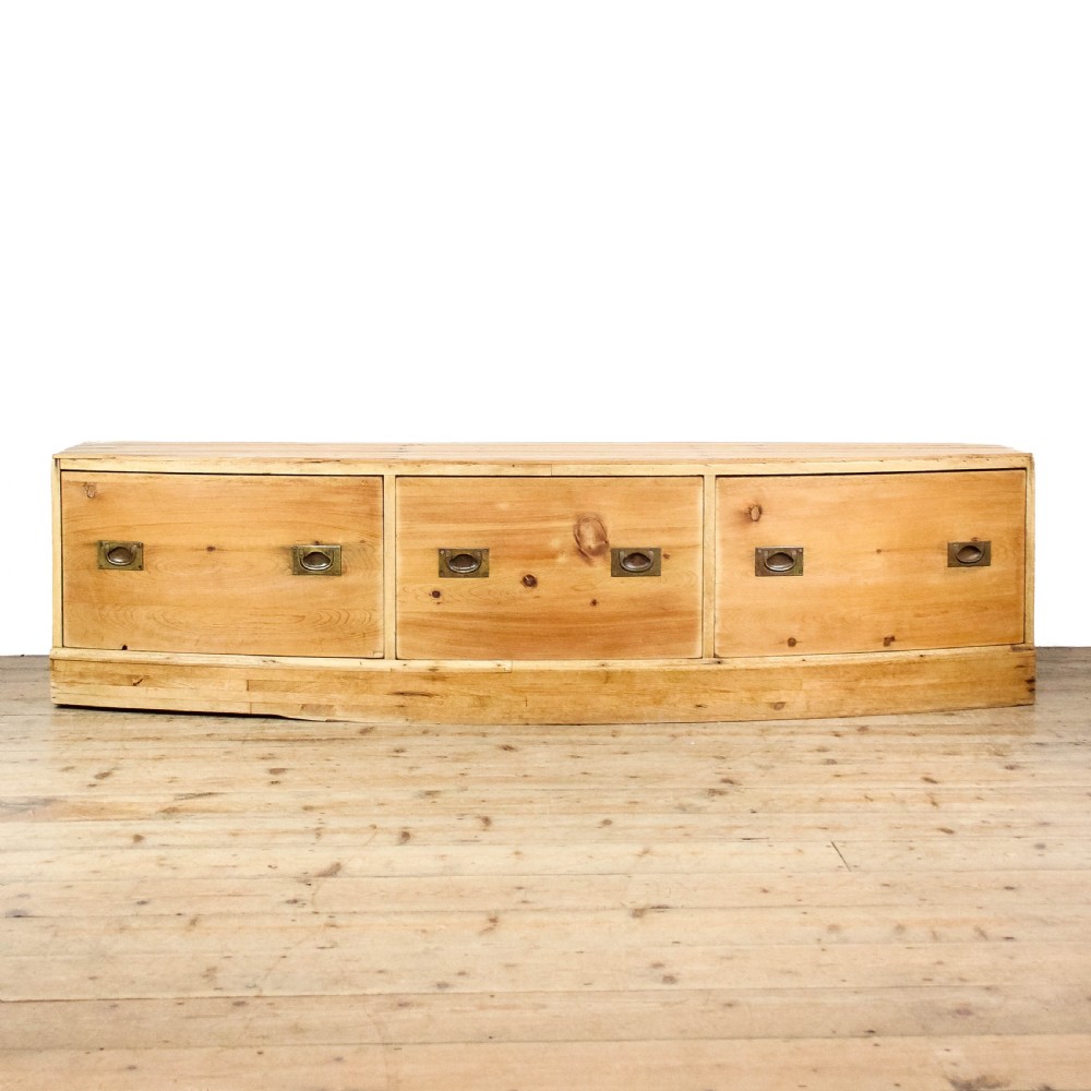 Antique Bow Front Window Seat Chest
