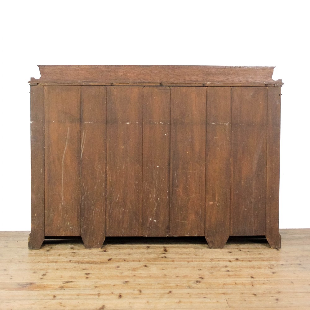 Antique Edwardian Oak Breakfront Bookcase
 View V