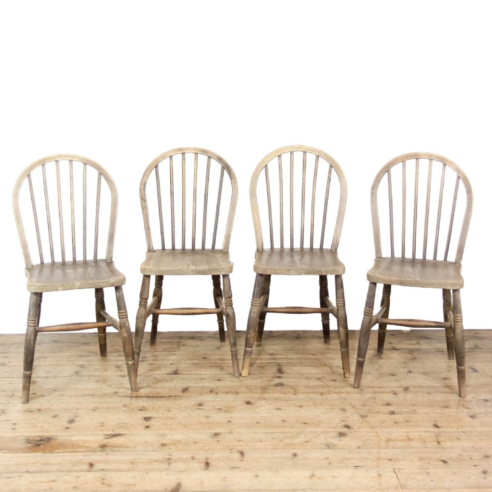 Antique Set of Four Antique Hoop Back Chairs
