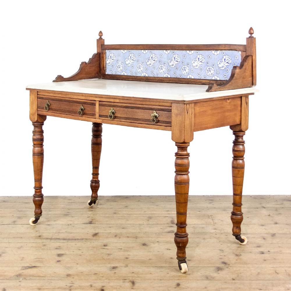 Antique Victorian Ash and Marble Aesthetic Style Washstand
 View III