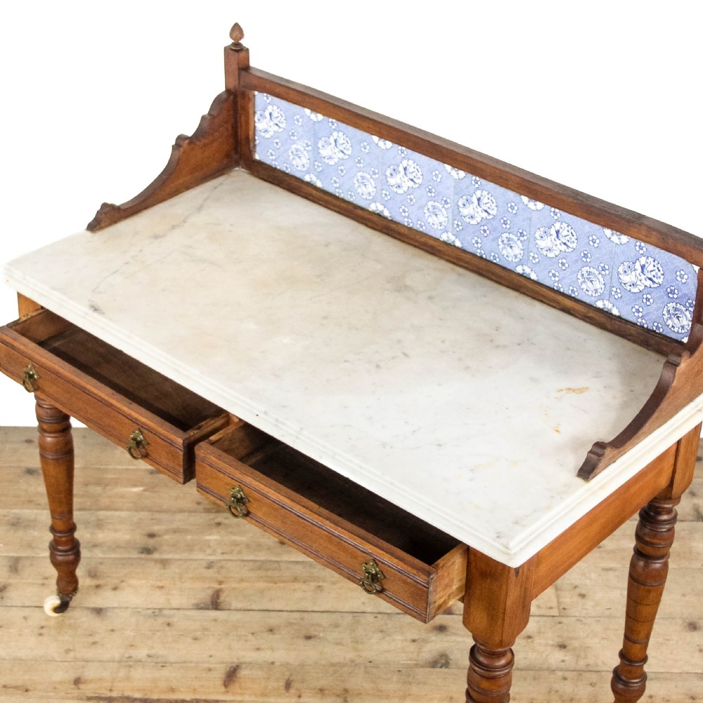 Antique Victorian Ash and Marble Aesthetic Style Washstand
 View IV