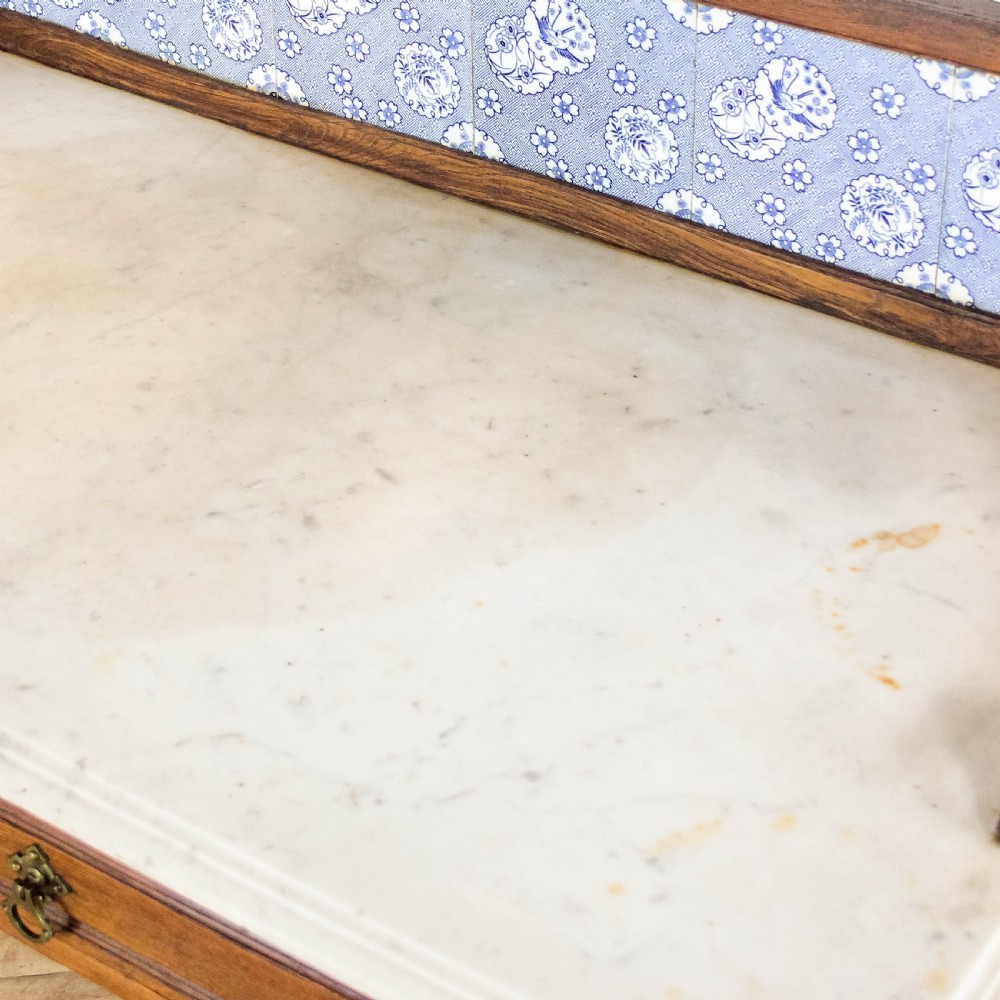 Antique Victorian Ash and Marble Aesthetic Style Washstand
 View V