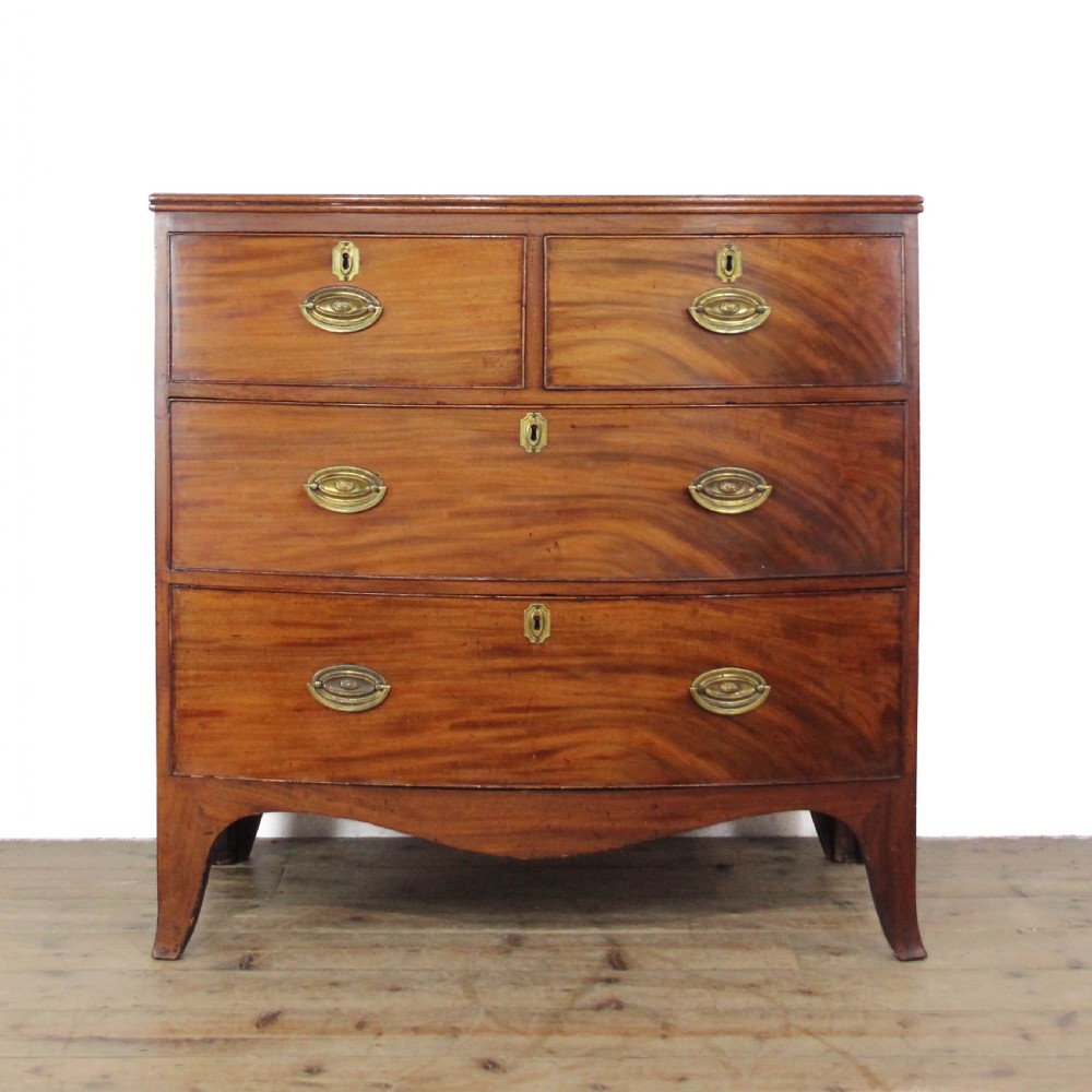 Antique Georgian Mahogany Bow Front Chest of Drawers
