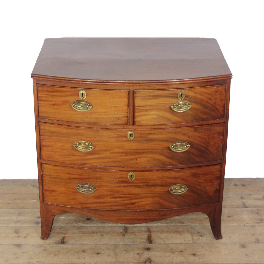 Antique Georgian Mahogany Bow Front Chest of Drawers
 View II