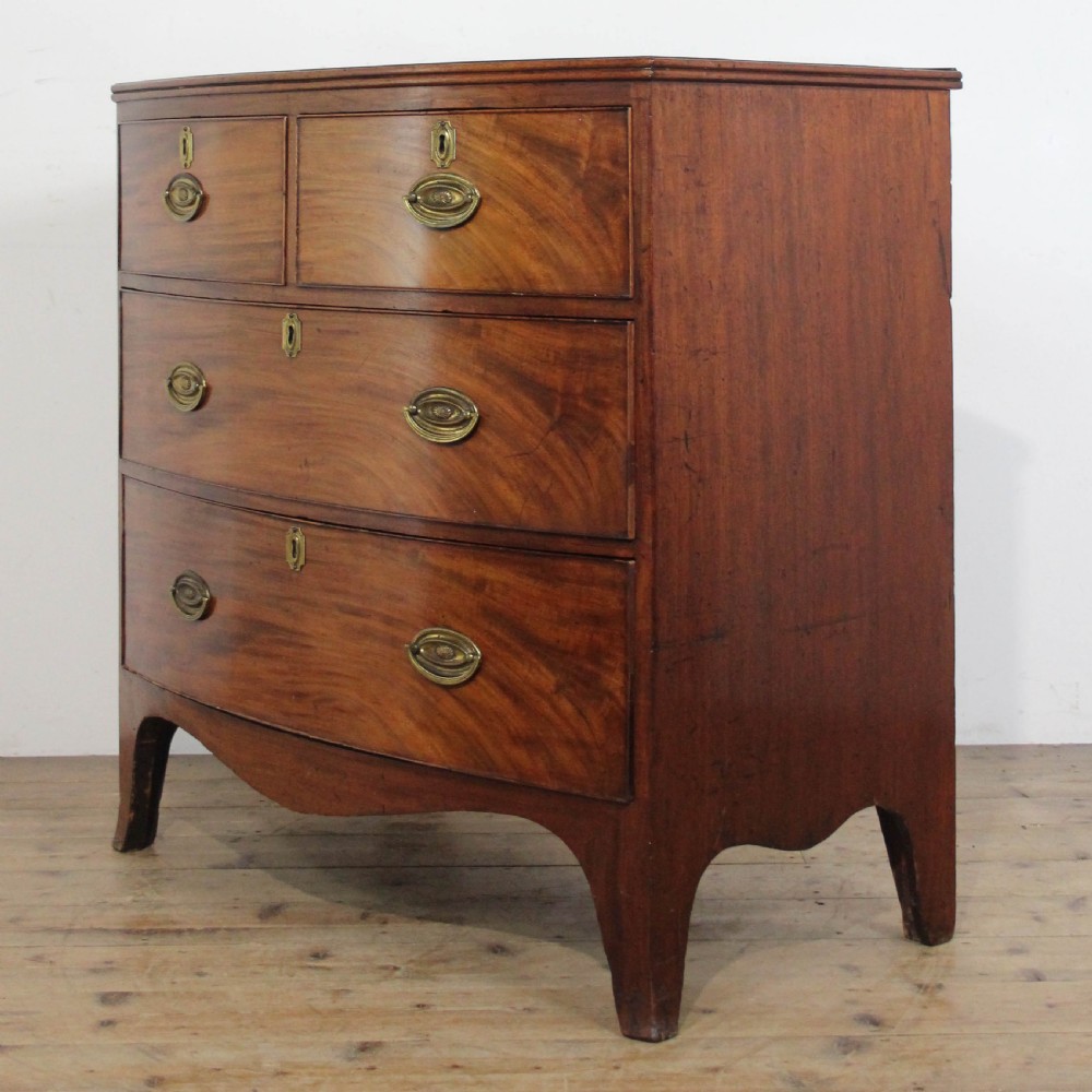 Antique Georgian Mahogany Bow Front Chest of Drawers
 View V