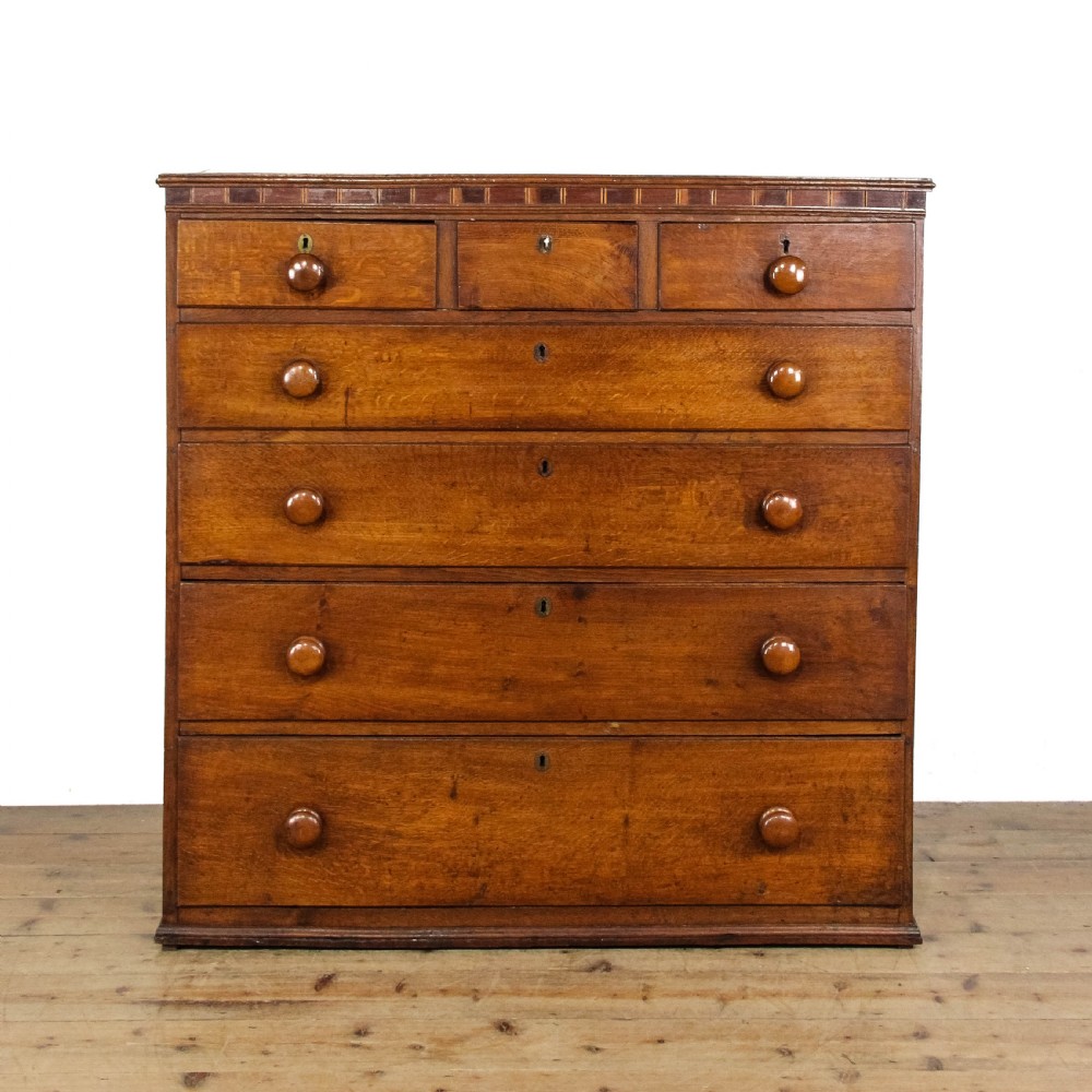 Antique Georgian Welsh Oak Straight Front Chest of Drawers
