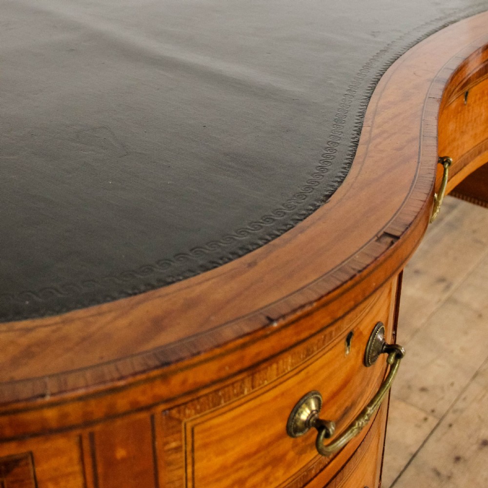 Antique Edwardian Century Antique Satin Wood Writing Desk
 View VII