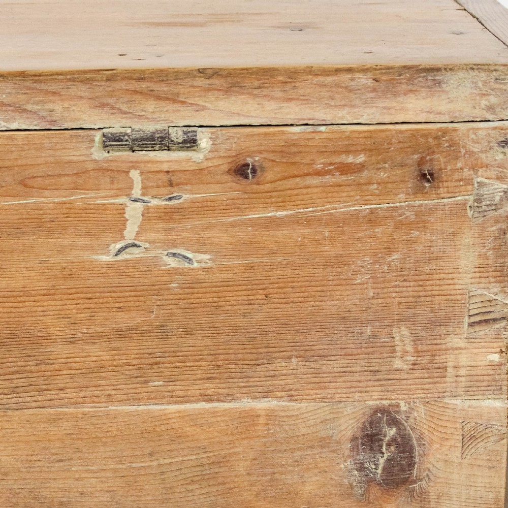 Antique 19th Century Stripped Pine Blanket Box 
 View V