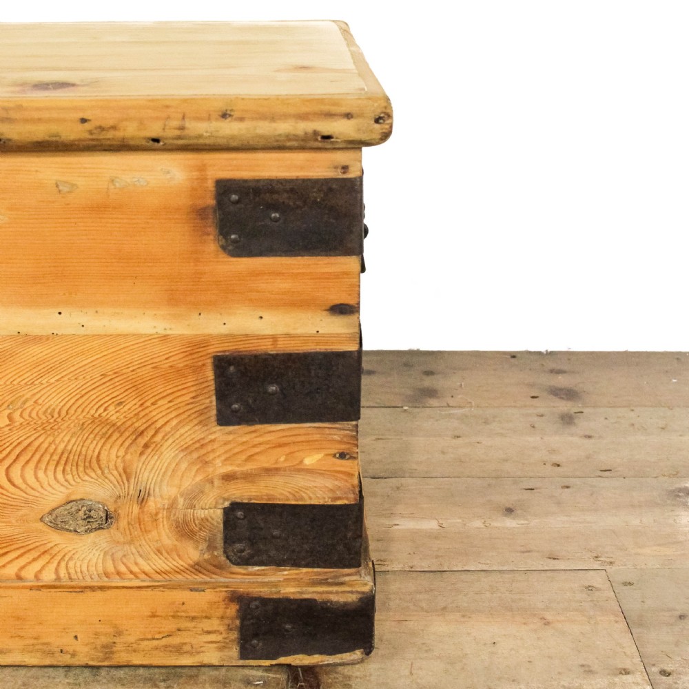 Antique Small Pine Trunk View X