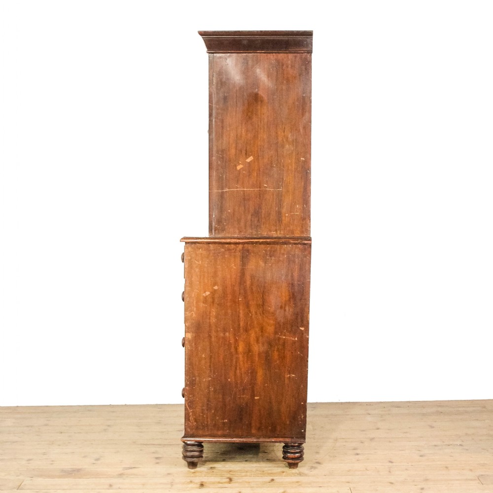 Antique Victorian Mahogany Linen Press Cupboard    View VIII