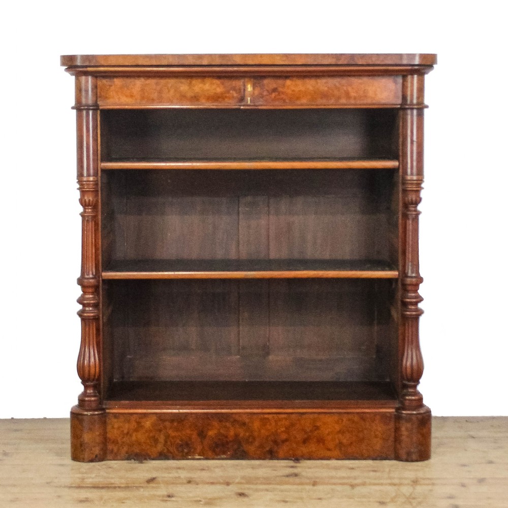 Antique Victorian Walnut Open Bookcase
