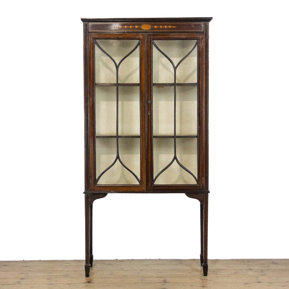 Antique Edwardian Mahogany Glass Cabinet
