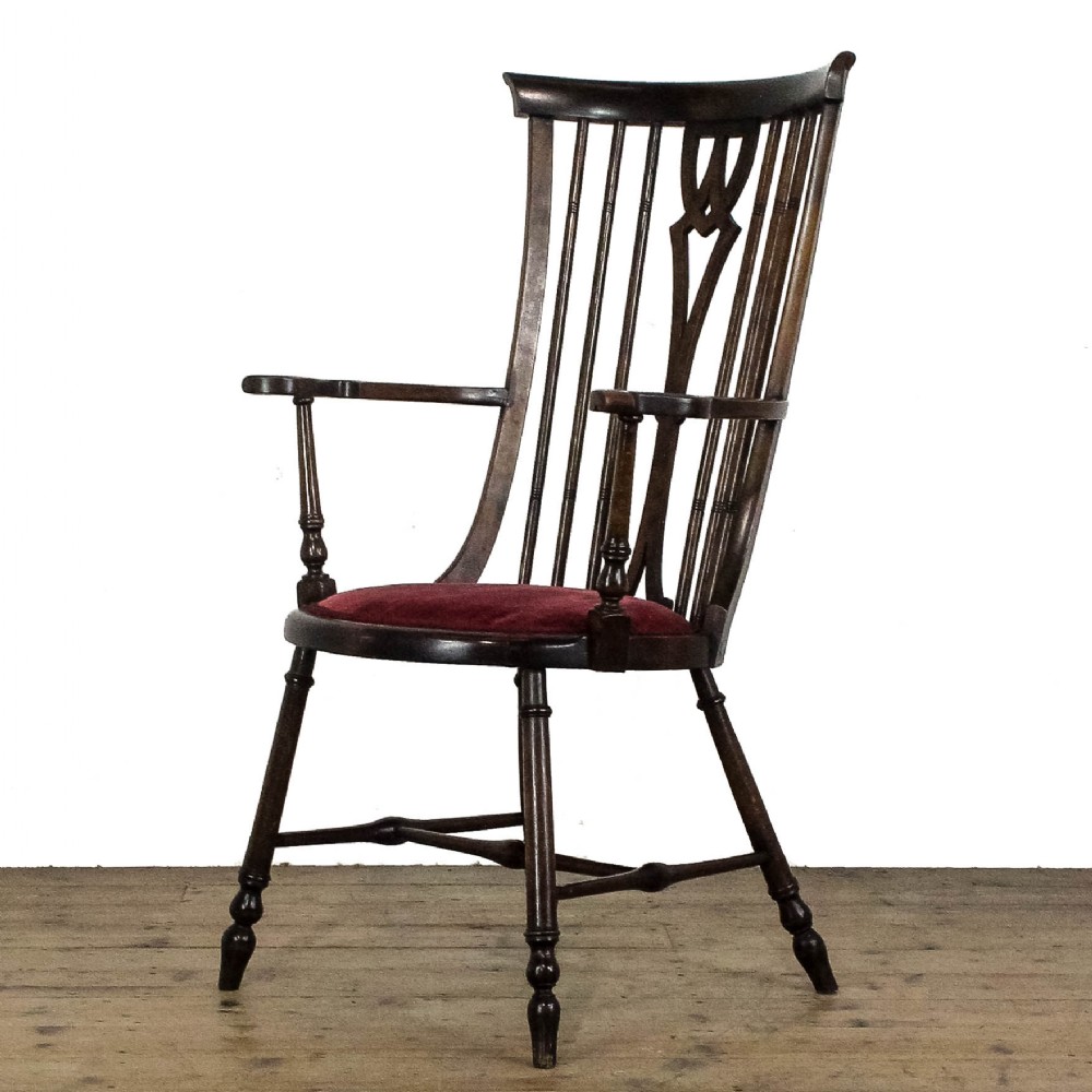 Antique Edwardian Mahogany Windsor Armchair
