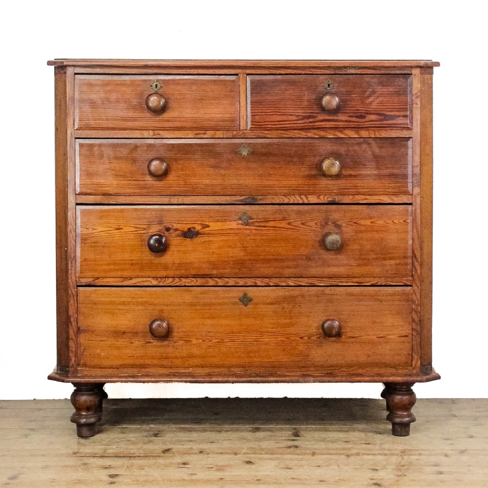 Antique Pitch Pine Chest of Drawers
