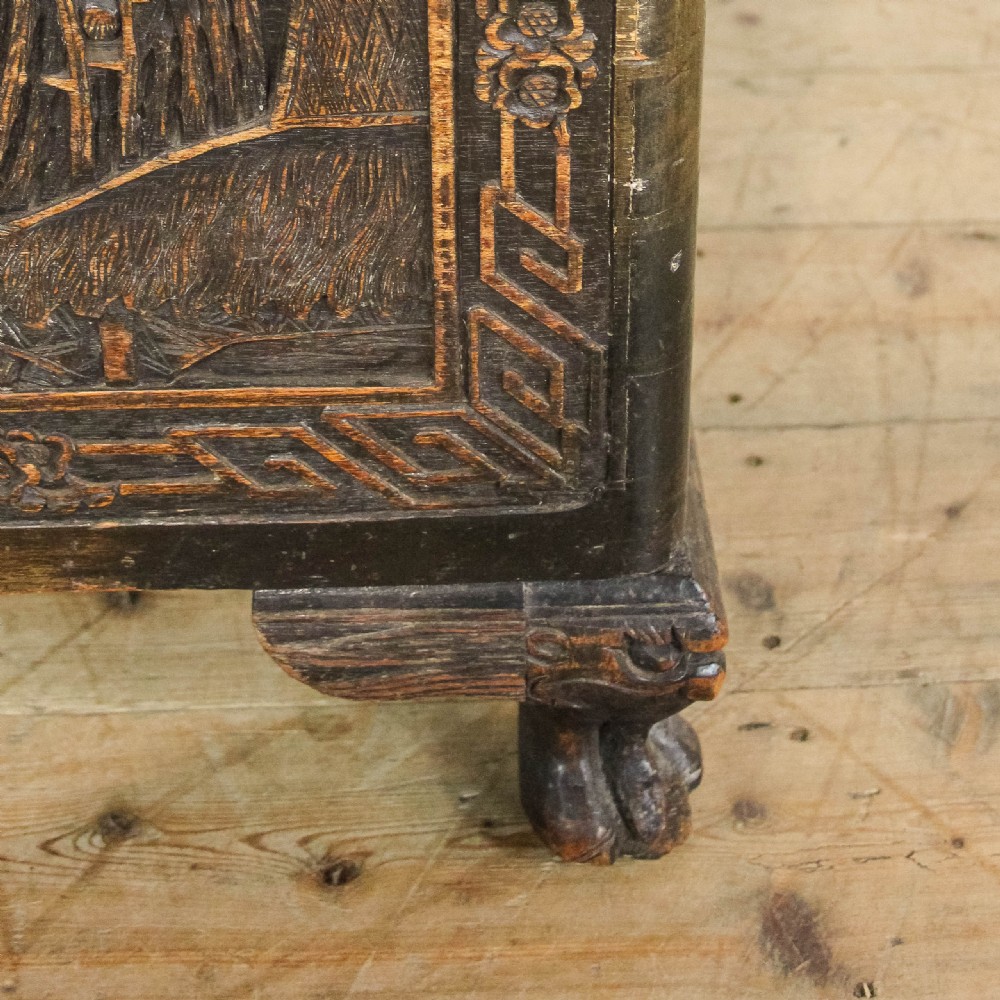 Early 20th Century Carved Camphorwood Trunk
 View X