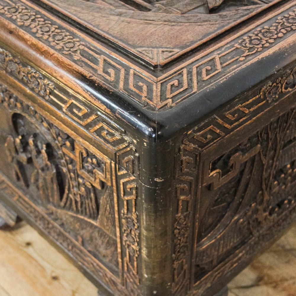 Early 20th Century Carved Camphorwood Trunk
 View XI