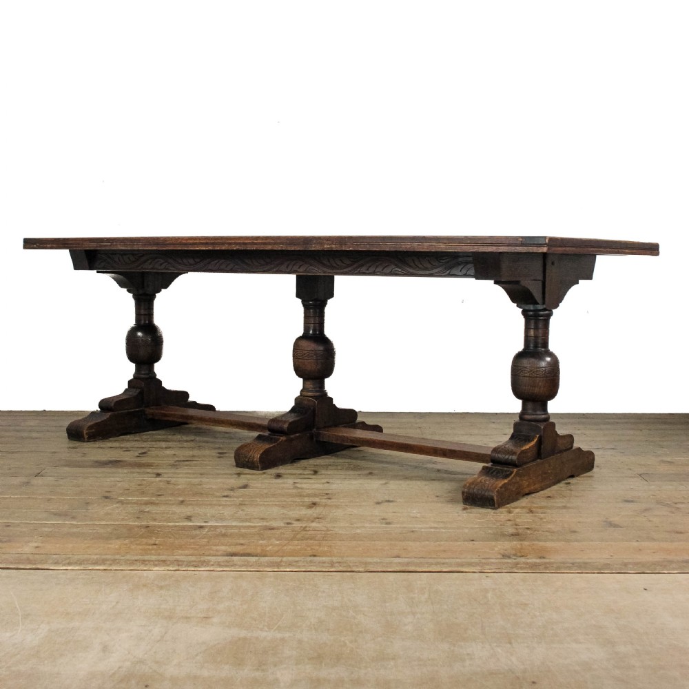 Antique Large Oak Refectory Dining Table
