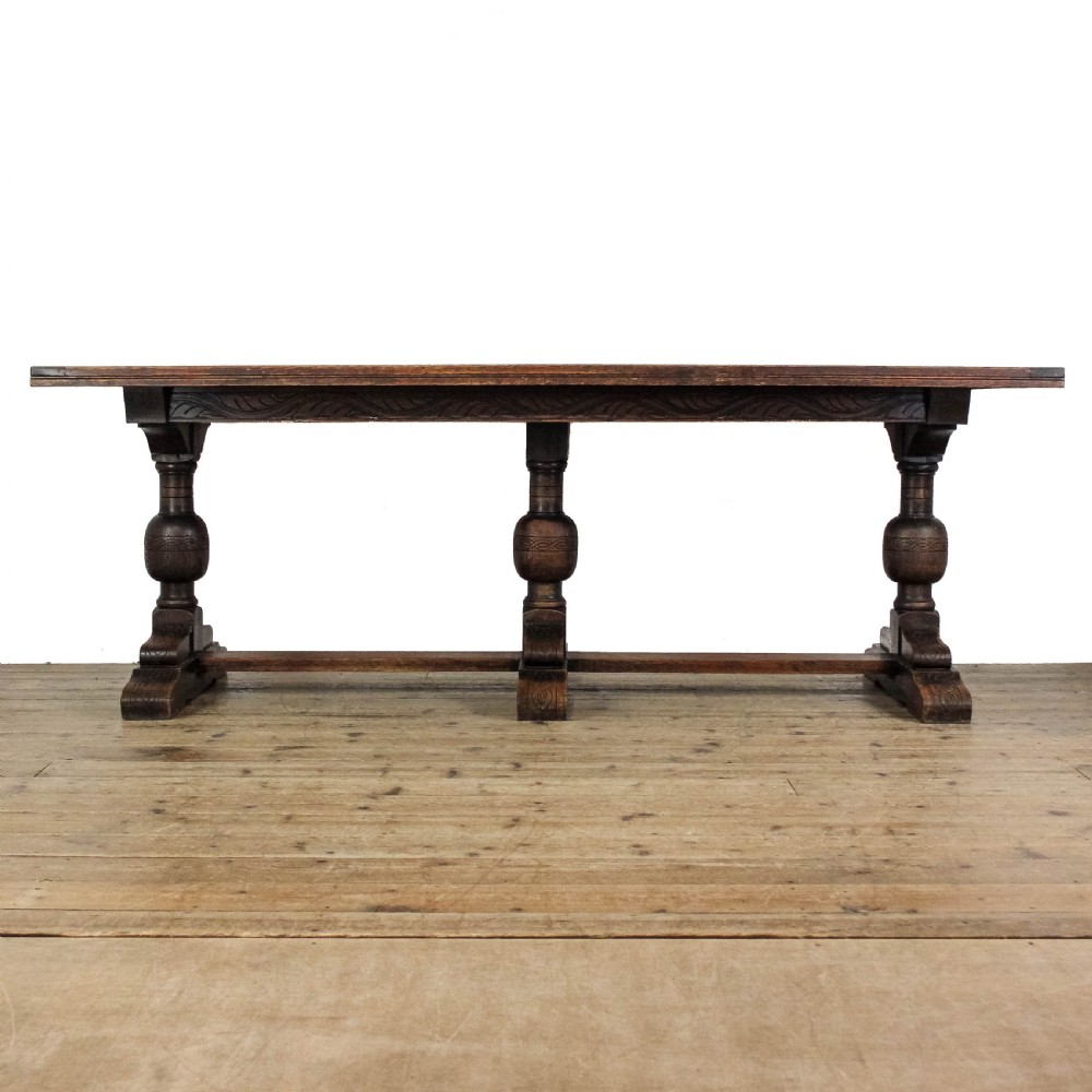 Antique Large Oak Refectory Dining Table
 View IX