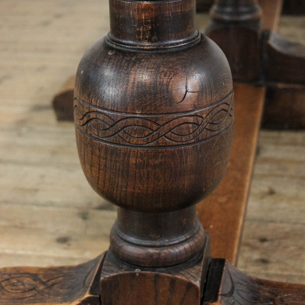 Antique Large Oak Refectory Dining Table
 View XI
