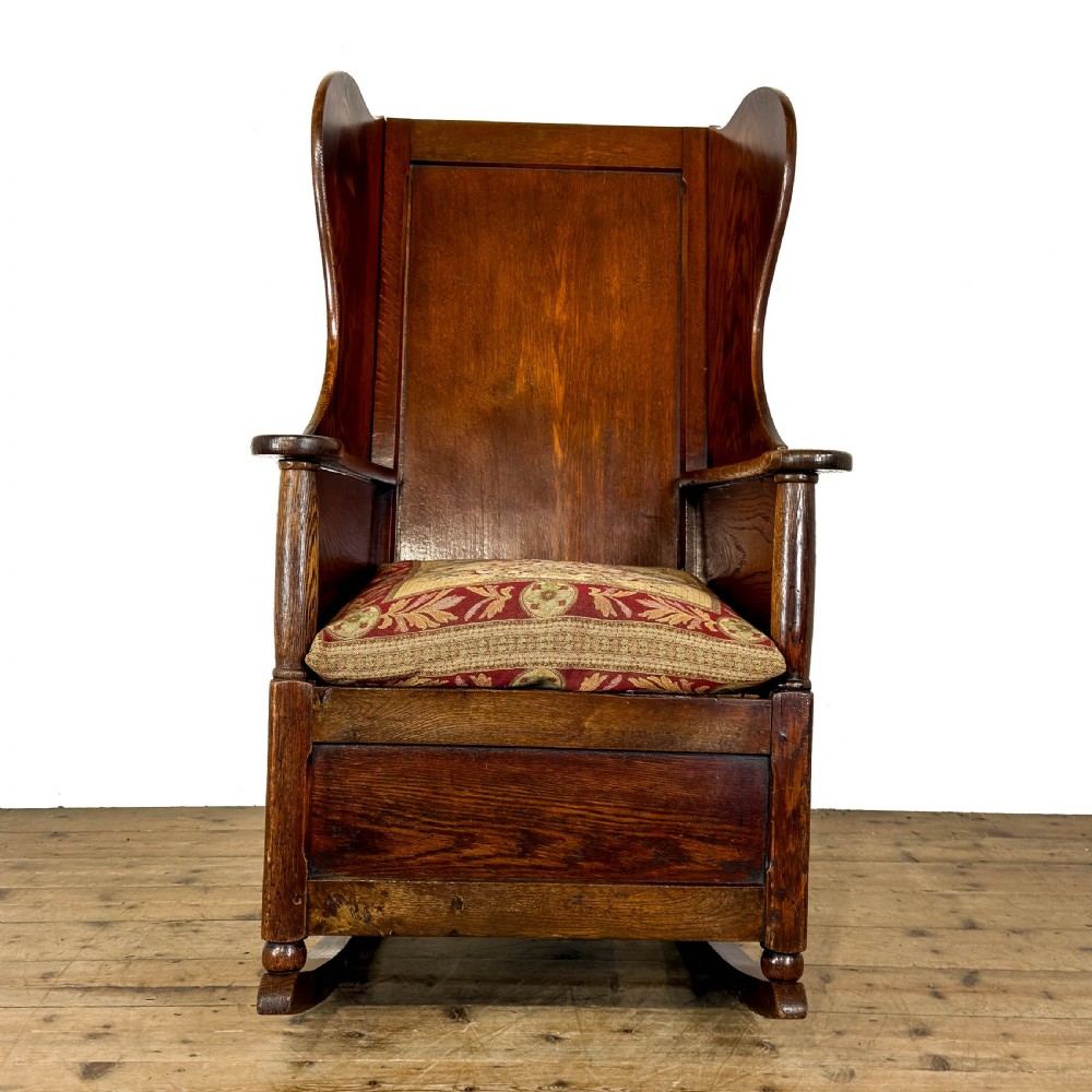Antique 19th Century Oak Rocking Lambing Chair
 View II