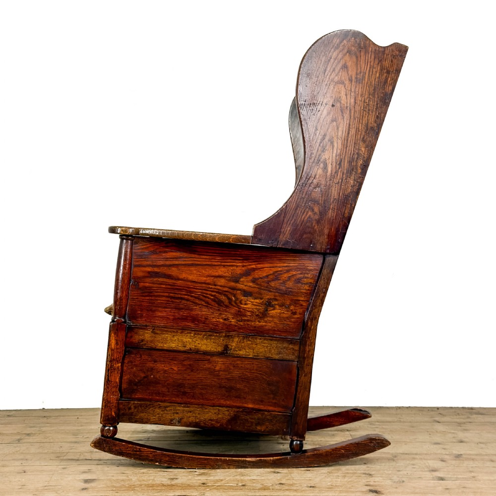 Antique 19th Century Oak Rocking Lambing Chair
 View IV