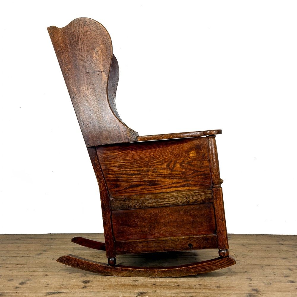 Antique 19th Century Oak Rocking Lambing Chair
 View VI