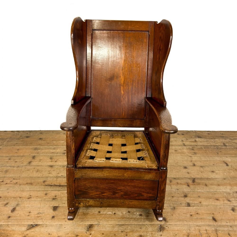 Antique 19th Century Oak Rocking Lambing Chair
 View VII
