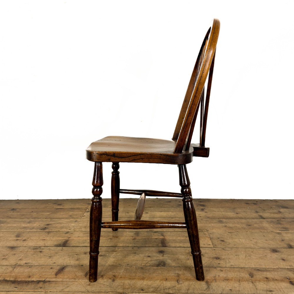 Antique Set of Four Wheelback Kitchen Chairs
 View V