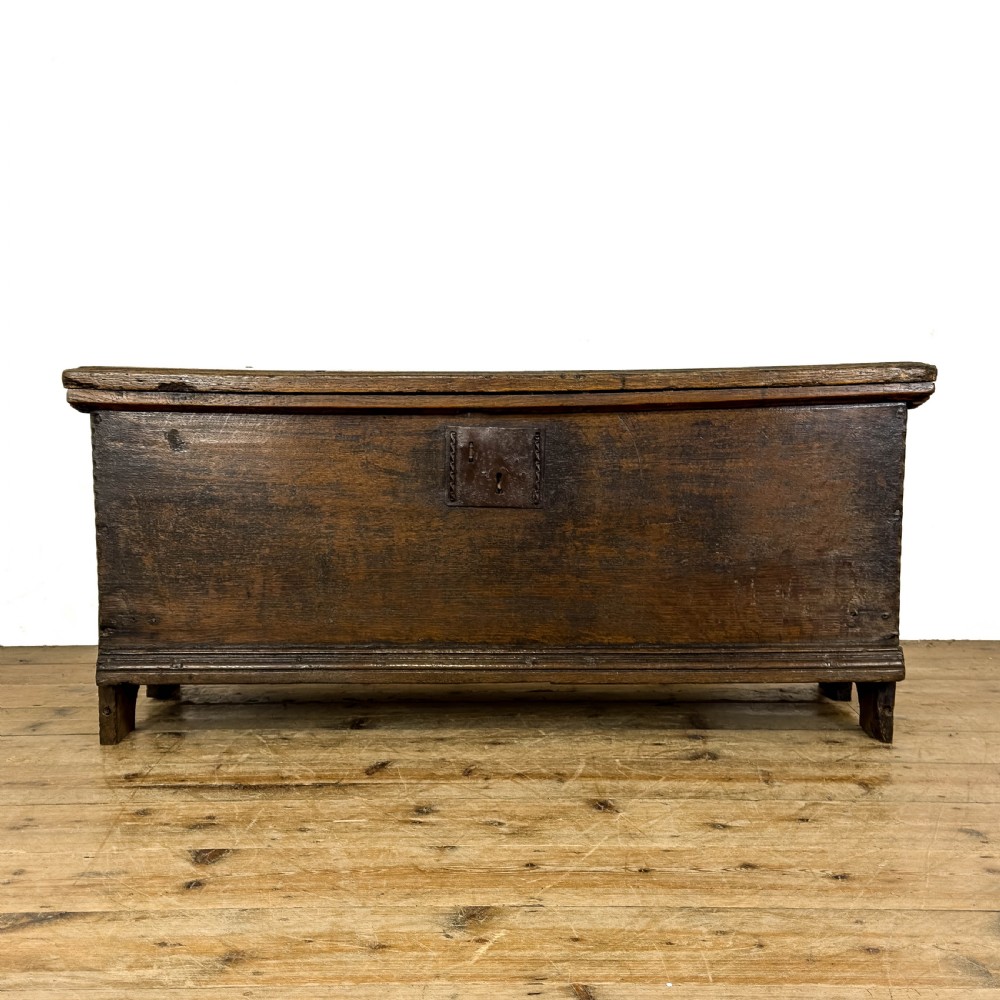 Antique 17th Century Oak Six Plank Chest
