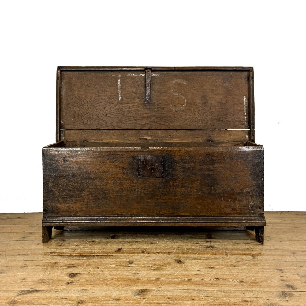 Antique 17th Century Oak Six Plank Chest
 View II