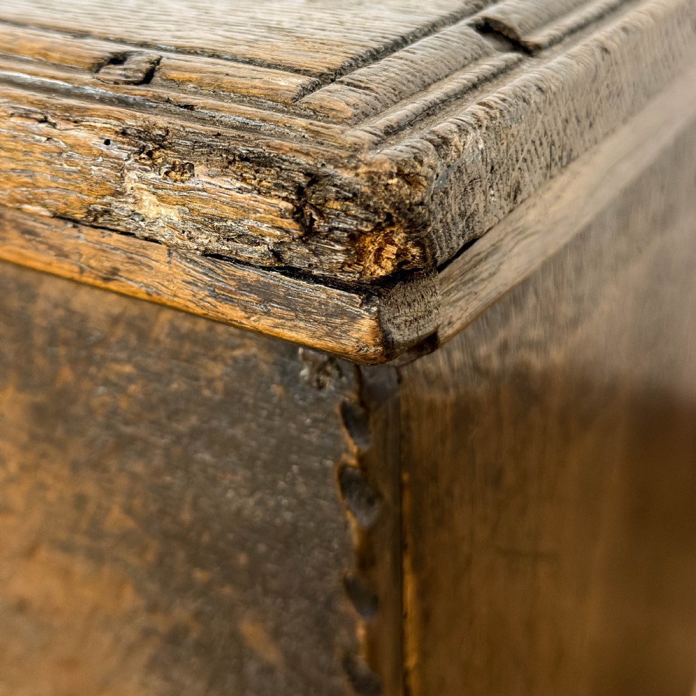 Antique 17th Century Oak Six Plank Chest
 View IX