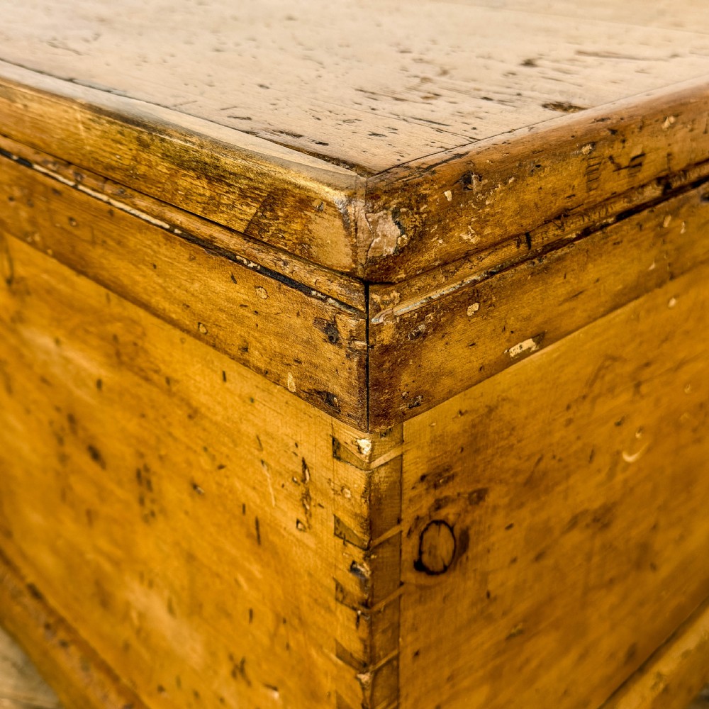Antique Victorian Pine Trunk
 View X