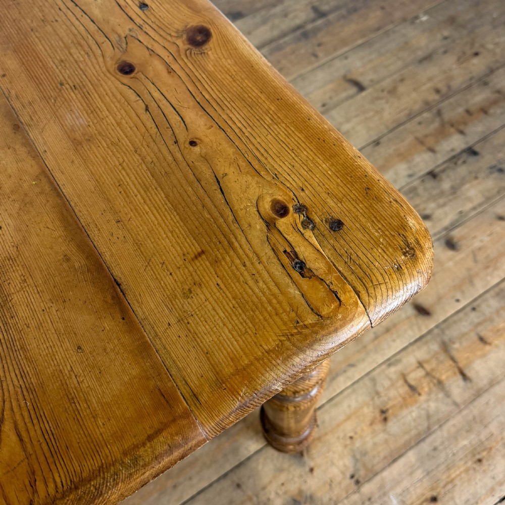 Antique Victorian Pine Kitchen Table
 View V