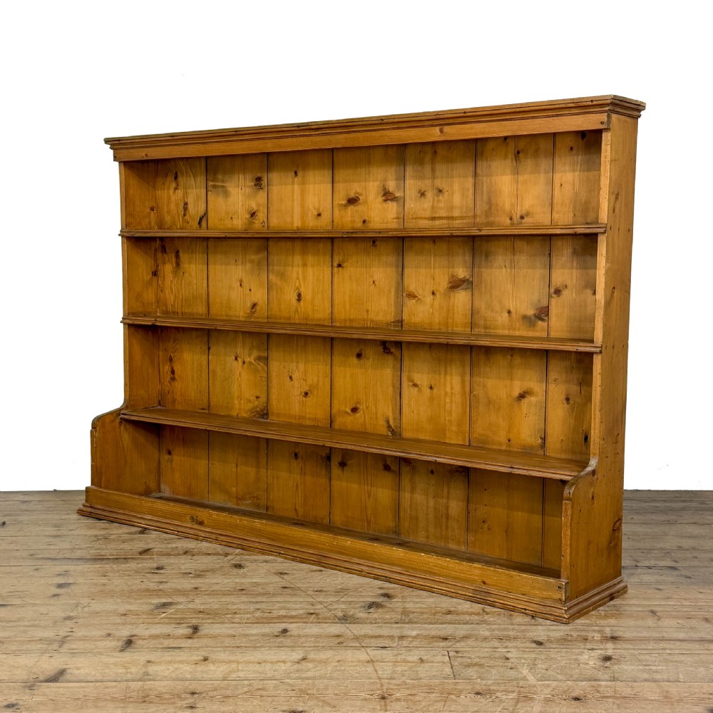 Antique Long Narrow Pine Bookcase
