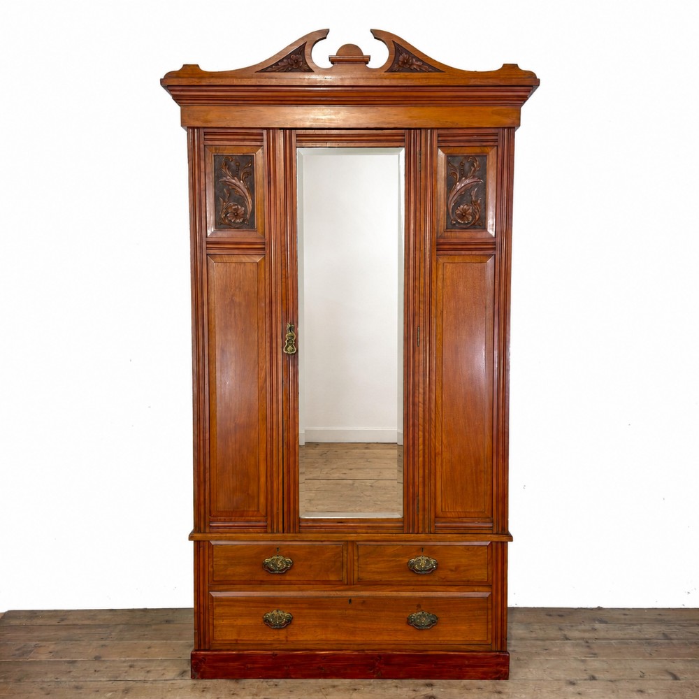 Antique Edwardian Walnut Wardrobe
