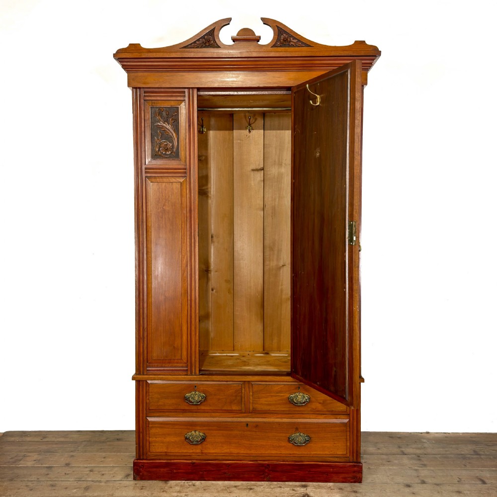 Antique Edwardian Walnut Wardrobe
 View III