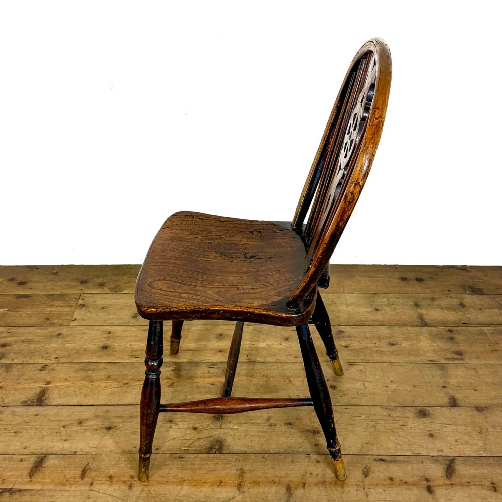 Antique Set of Seven Wheelback Kitchen Chairs
 View XII