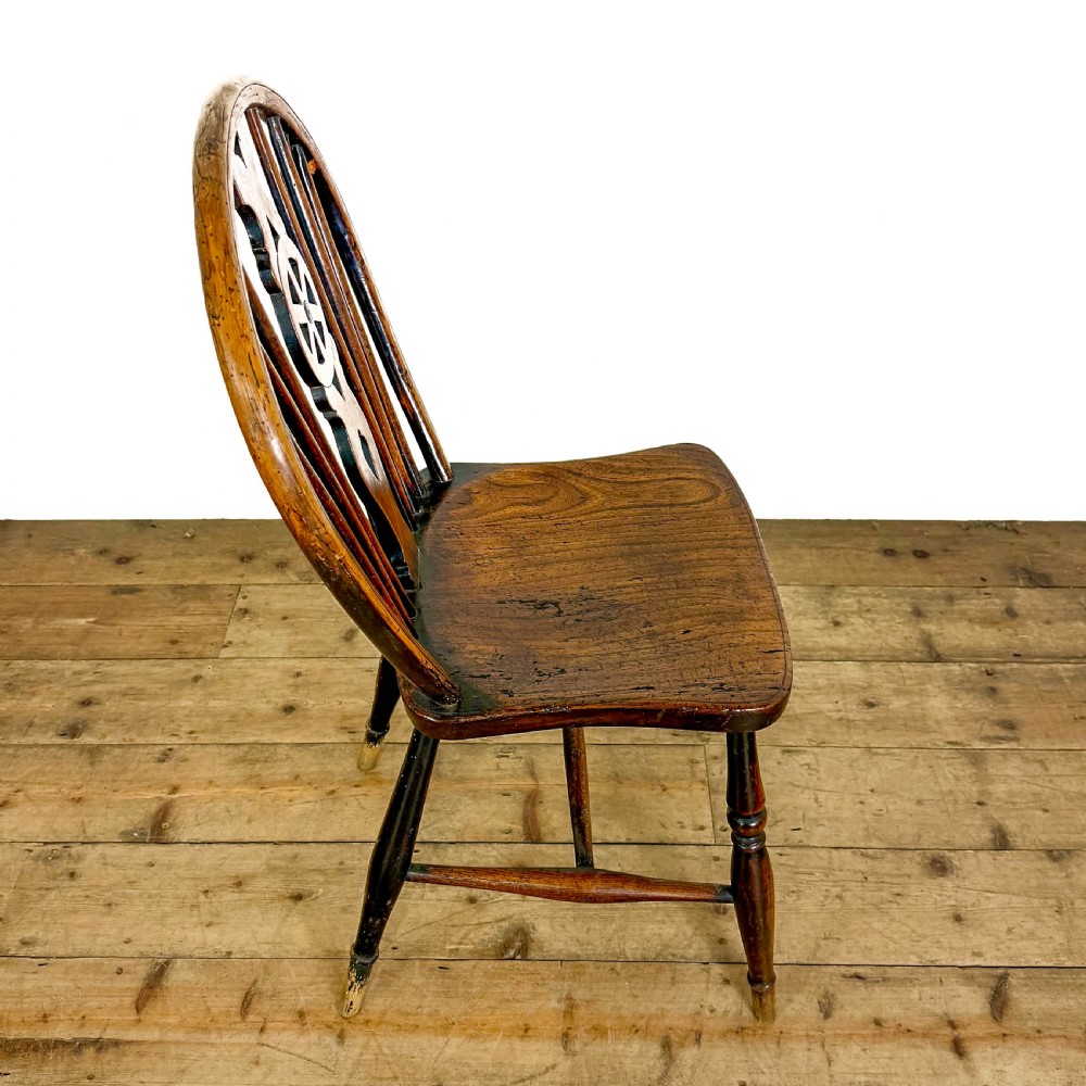 Antique Set of Seven Wheelback Kitchen Chairs
 View XIV