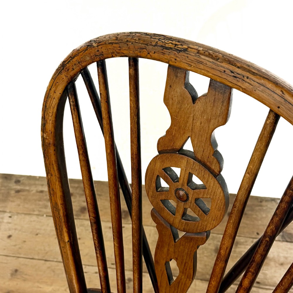 Antique Set of Seven Wheelback Kitchen Chairs
 View XVI
