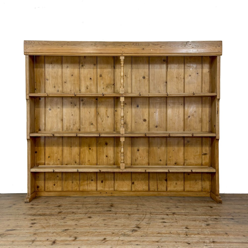 Antique Large Victorian Pine Dresser Top Bookcase
