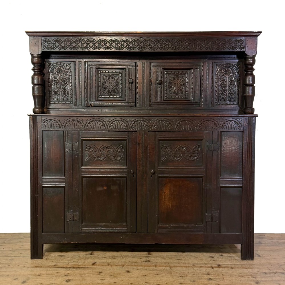 Antique 17th Century Style Oak Court Cupboard