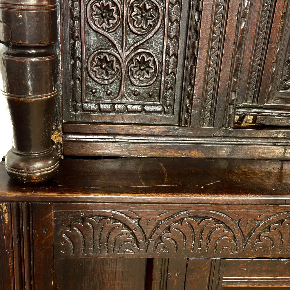 Antique 17th Century Style Oak Court Cupboard View VII