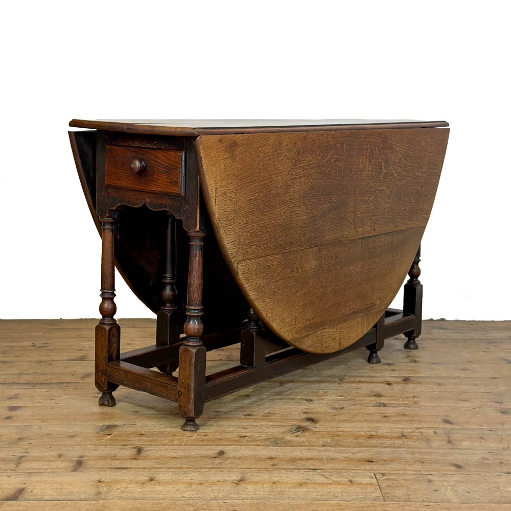 Antique Georgian Oak Gate Leg Dining Table