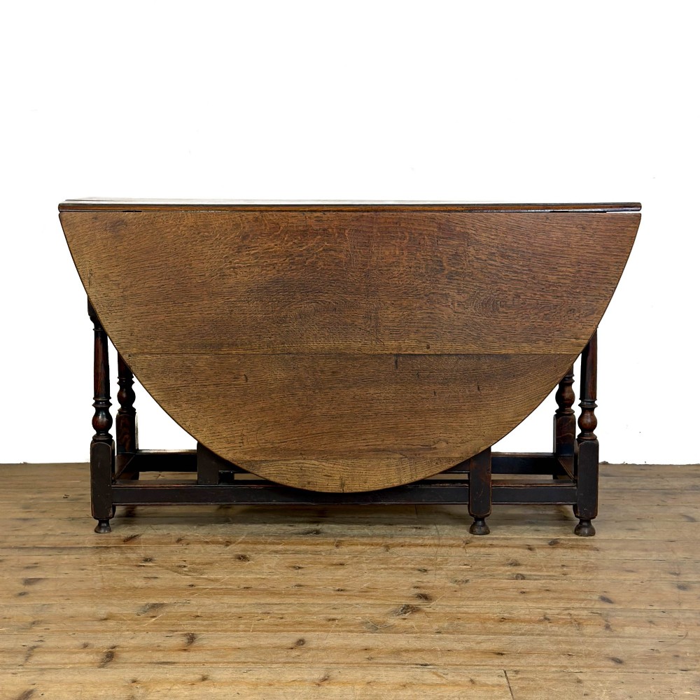 Antique Georgian Oak Gate Leg Dining Table View III