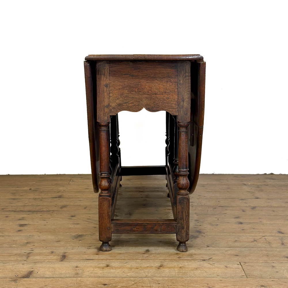 Antique Georgian Oak Gate Leg Dining Table View V