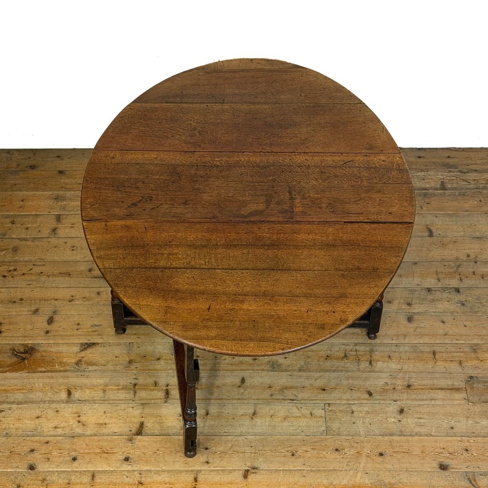 Antique Georgian Oak Gate Leg Dining Table View VIII
