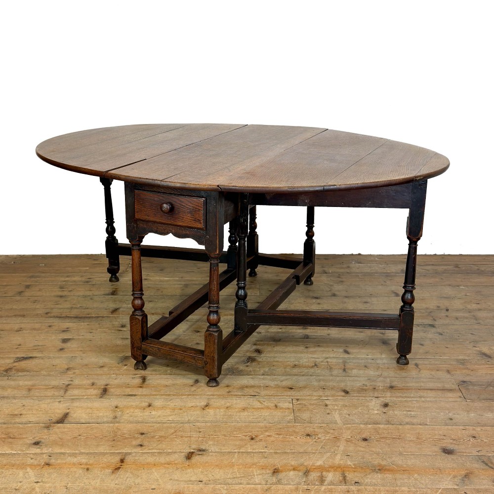 Antique Georgian Oak Gate Leg Dining Table View X
