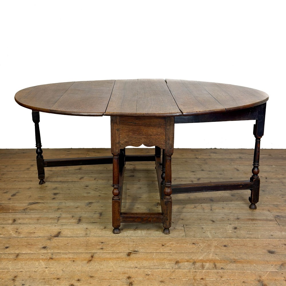 Antique Georgian Oak Gate Leg Dining Table View XIV