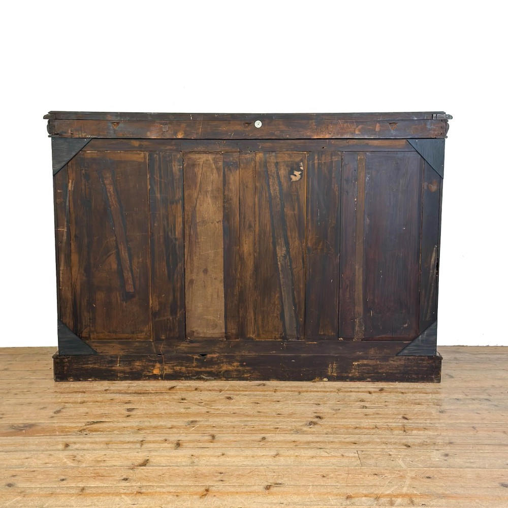 Antique Victorian Carved Oak Breakfront Bookcase View VIII